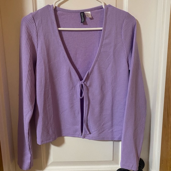 H\u0026M | Tops | Purple Tie Front Cardigan 